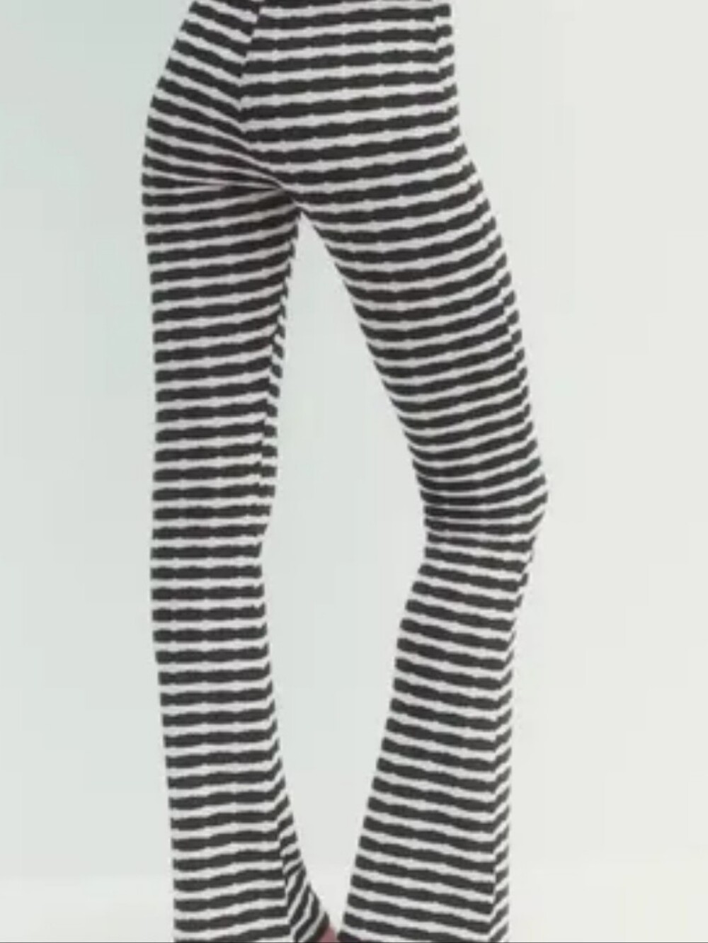New Zara Knit High Waistband Striped Black/White Pants Swim Cover-Up Bottoms - Picture 5 of 7
